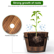 Load image into Gallery viewer, Gymax 3 pcs Wooden Planter Barrel Set Decorative Flower Bed Multiple Size