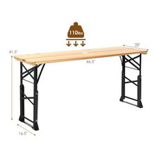 Load image into Gallery viewer, Gymax 5.5 Ft Outdoor Folding Wood Picnic Table Height Adjustable Metal Frame