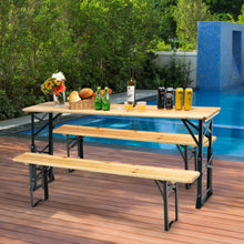 Load image into Gallery viewer, Gymax 5.5 Ft Outdoor Folding Wood Picnic Table Height Adjustable Metal Frame