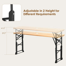 Load image into Gallery viewer, Gymax 5.5 Ft Outdoor Folding Wood Picnic Table Height Adjustable Metal Frame
