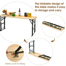 Load image into Gallery viewer, Gymax 5.5 Ft Outdoor Folding Wood Picnic Table Height Adjustable Metal Frame