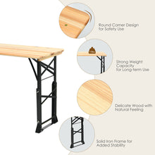 Load image into Gallery viewer, Gymax 5.5 Ft Outdoor Folding Wood Picnic Table Height Adjustable Metal Frame