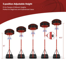 Load image into Gallery viewer, Gymax Adjustable Basketball Hoop System Stand Portable W/2 Wheels Fillable Base