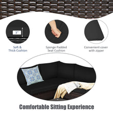 Load image into Gallery viewer, Gymax 6PCS Rattan Patio Sectional Sofa Conversation Set Outdoor w/ Black Cushions