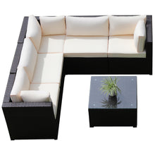 Load image into Gallery viewer, Gymax 6PCS Rattan Patio Sectional Sofa Conversation Set Outdoor w/ Beige Cushions