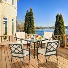Load image into Gallery viewer, Gymax 2 PCS Patio Dining Chairs Set with Padded Cushions Armrest Steel Frame