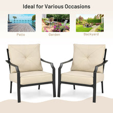 Load image into Gallery viewer, Gymax 2 PCS Patio Dining Chairs Set with Padded Cushions Armrest Steel Frame