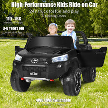 Load image into Gallery viewer, Gymax 24V Licensed Toyota Hilux Ride On Truck Car 2-Seater 4WD w/ Remote Painted Black