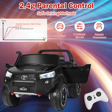 Load image into Gallery viewer, Gymax 24V Licensed Toyota Hilux Ride On Truck Car 2-Seater 4WD w/ Remote Painted Black