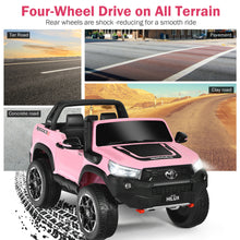 Load image into Gallery viewer, Gymax 24V Licensed Toyota Hilux Ride On Truck Car 2-Seater 4WD w/ Remote Control Pink