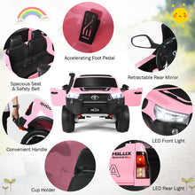Load image into Gallery viewer, Gymax 24V Licensed Toyota Hilux Ride On Truck Car 2-Seater 4WD w/ Remote Control Pink