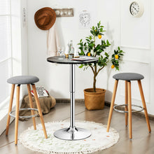 Load image into Gallery viewer, Gymax Round Pub Table Swivel Adjustable Bar Table w/ Faux Marble Top Black