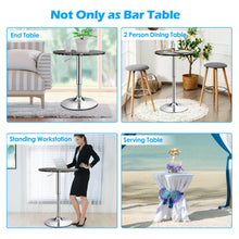 Load image into Gallery viewer, Gymax Round Pub Table Swivel Adjustable Bar Table w/ Faux Marble Top Black