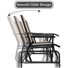 Load image into Gallery viewer, Gymax Patio 2-Person Glider Rocking Char Loveseat Garden w/ Tempered Glass Table Brown