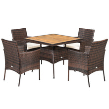 Load image into Gallery viewer, Gymax 5PCS Patio Dining Table & Chair Set Outdoor Furniture Set w/ 4 Seat Cushions