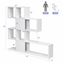 Load image into Gallery viewer, Gymax 5-Tier Bookshelf Corner Ladder Bookcase Display Storage Rack White