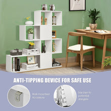Load image into Gallery viewer, Gymax 5-Tier Bookshelf Corner Ladder Bookcase Display Storage Rack White
