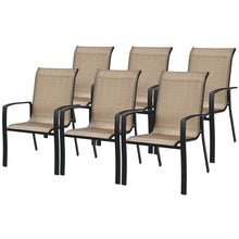 Load image into Gallery viewer, Gymax Outdoor Stackable Dining Chair Patio Armchair w/ Breathable Fabric