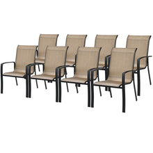 Load image into Gallery viewer, Gymax Outdoor Stackable Dining Chair Patio Armchair w/ Breathable Fabric