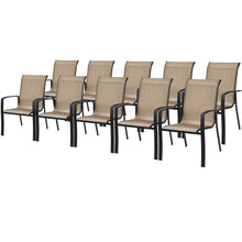 Load image into Gallery viewer, Gymax Outdoor Stackable Dining Chair Patio Armchair w/ Breathable Fabric