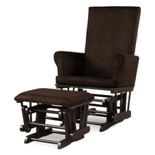 Load image into Gallery viewer, Gymax Glider and Ottoman Cushion Set Wooden Baby Nursery Rocking Chair