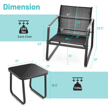 Load image into Gallery viewer, Gymax 3PCS Patio Bistro Set Conversation Furniture Set w/ Fast-Drying Fabric
