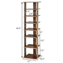 Load image into Gallery viewer, Gymax 7-Tier Vertical Shoe Rack Free Standing Storage Shelf Organizer Space Saving