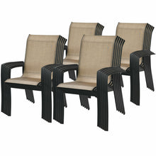 Load image into Gallery viewer, Gymax Outdoor Stackable Dining Chair Patio Armchair w/ Breathable Fabric