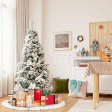 Load image into Gallery viewer, Gymax 5/6/7/8 FT Artificial Snow Flocked Christmas Tree Hinged Xmas Tree w/ Metal Stand