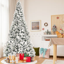 Load image into Gallery viewer, Gymax 5/6/7/8 FT Artificial Snow Flocked Christmas Tree Hinged Xmas Tree w/ Metal Stand