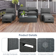 Load image into Gallery viewer, Gymax 6PCS Rattan Patio Conversation Furniture Set Cushioned Sectional Sofa Set