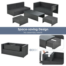 Load image into Gallery viewer, Gymax 6PCS Rattan Patio Conversation Furniture Set Cushioned Sectional Sofa Set
