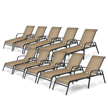Load image into Gallery viewer, Gymax Set of 4/6/8/10 Patio Stackable Chaise Lounge Chair Recliner w/ Adjustable Backrest