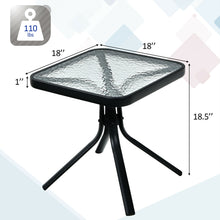 Load image into Gallery viewer, Gymax 18'' Patio Coffee Side Table Square Tempered Glass Top Garden Deck