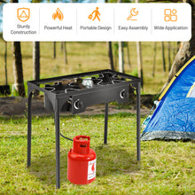 Load image into Gallery viewer, Gymax Outdoor 2-Burner Stove High Pressure Propane Gas Camp Stove 150,000 BTU