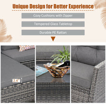 Load image into Gallery viewer, Gymax 4PCS Rattan Patio Conversation Furniture Set Outdoor Sectional Sofa Set
