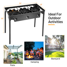 Load image into Gallery viewer, Gymax Outdoor 3-Burner Stove High Pressure Propane Gas Camp Stove 225,000 BTU