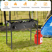 Load image into Gallery viewer, Gymax Outdoor 3-Burner Stove High Pressure Propane Gas Camp Stove 225,000 BTU