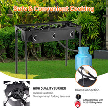 Load image into Gallery viewer, Gymax Outdoor 3-Burner Stove High Pressure Propane Gas Camp Stove 225,000 BTU