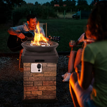 Load image into Gallery viewer, Gymax 40,000 BTU Burning Fire Bowl Column Propane Patio Yard w/ Lava Rocks