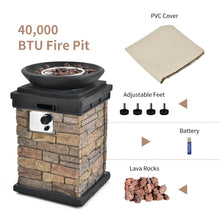 Load image into Gallery viewer, Gymax 40,000 BTU Burning Fire Bowl Column Propane Patio Yard w/ Lava Rocks