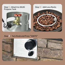 Load image into Gallery viewer, Gymax 40,000 BTU Burning Fire Bowl Column Propane Patio Yard w/ Lava Rocks