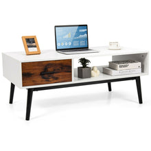 Load image into Gallery viewer, Gymax Modern Coffee Table Wood Sofa Table w/ Open Storage Shelf & Drawer for Living Room