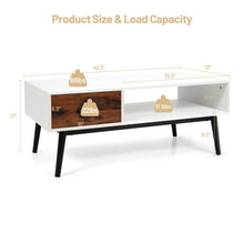 Load image into Gallery viewer, Gymax Modern Coffee Table Wood Sofa Table w/ Open Storage Shelf & Drawer for Living Room