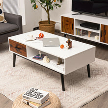 Load image into Gallery viewer, Gymax Modern Coffee Table Wood Sofa Table w/ Open Storage Shelf & Drawer for Living Room