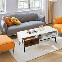 Load image into Gallery viewer, Gymax Modern Coffee Table Wood Sofa Table w/ Open Storage Shelf & Drawer for Living Room