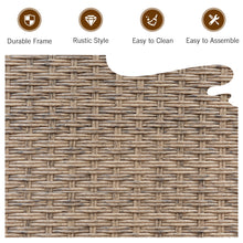 Load image into Gallery viewer, Gymax 3PCS Rattan Patio Conversation Furniture Set w Wooden Feet Turquoise Cushions