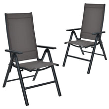 Load image into Gallery viewer, Gymax 3PCS Patio Bistro Conversation Set w Folding Chairs & Square Table