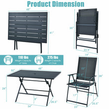 Load image into Gallery viewer, Gymax 5PCS Patio Folding Table & Chairs Set Outdoor Dining Set w Umbrella Hole