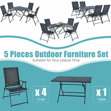 Load image into Gallery viewer, Gymax 5PCS Patio Folding Table & Chairs Set Outdoor Dining Set w Umbrella Hole